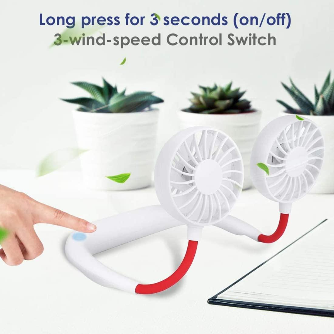 NeckBAND Fan- Rechargeable Portable Neck Fan with 3 Level Fan Speed