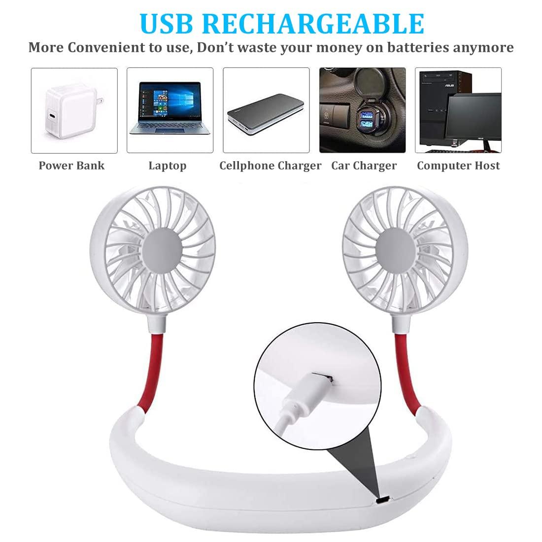 NeckBAND Fan- Rechargeable Portable Neck Fan with 3 Level Fan Speed
